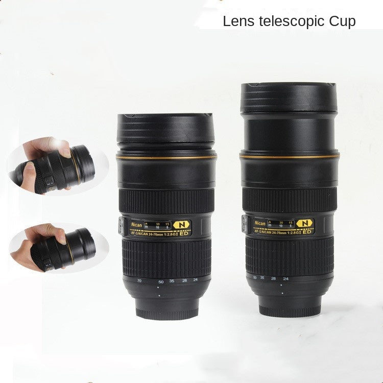 DSLR lens cup stainless steel water cup office coffee cup