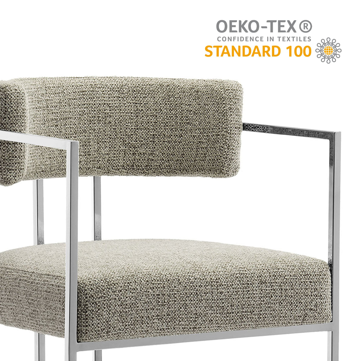 Huron Curved Back Fabric and Metal Counter Stool by Modway