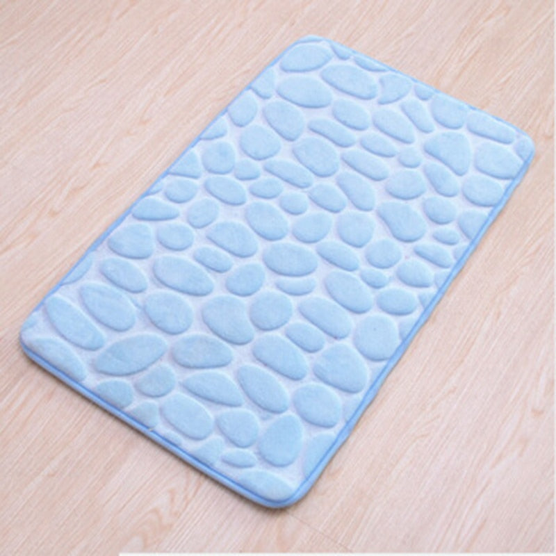 Cobblestone Embossed Bathroom Mat Non-slip Memory Foam Pad