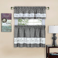 Window Curtain Tier Pair and Valance Set - Grey - 58x36 -  LiveLoveLaugh