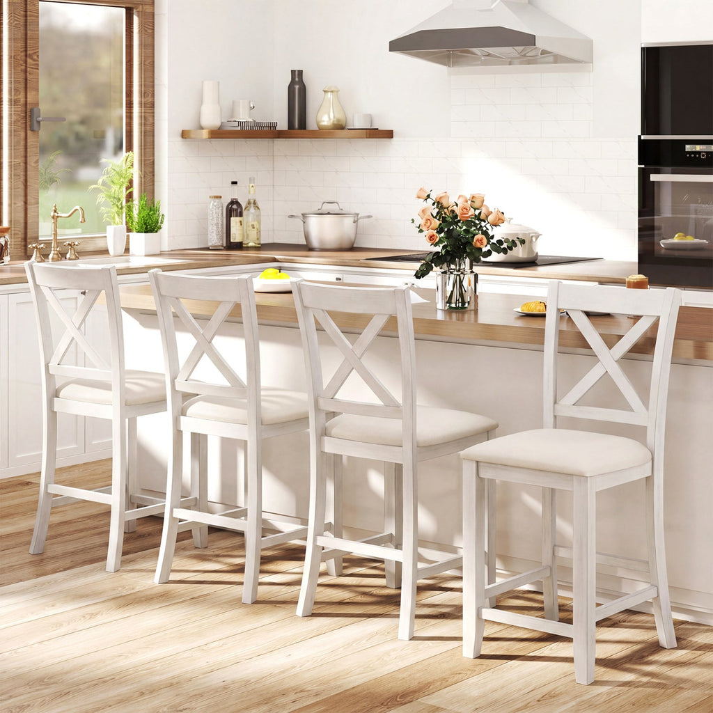 Counter Height Bar Stools with Cushion and Footrest