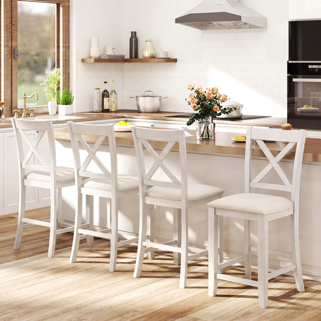 Counter Height Bar Stools with Cushion and Footrest