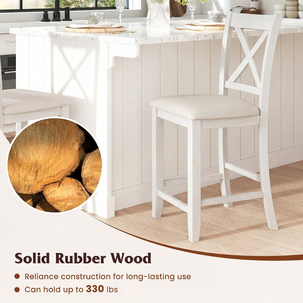 Counter Height Bar Stools with Cushion and Footrest