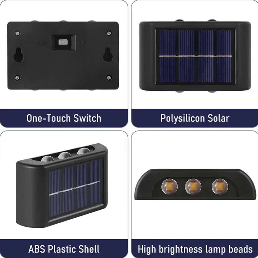 Solar Wall Lamp Outdoor Warm Light