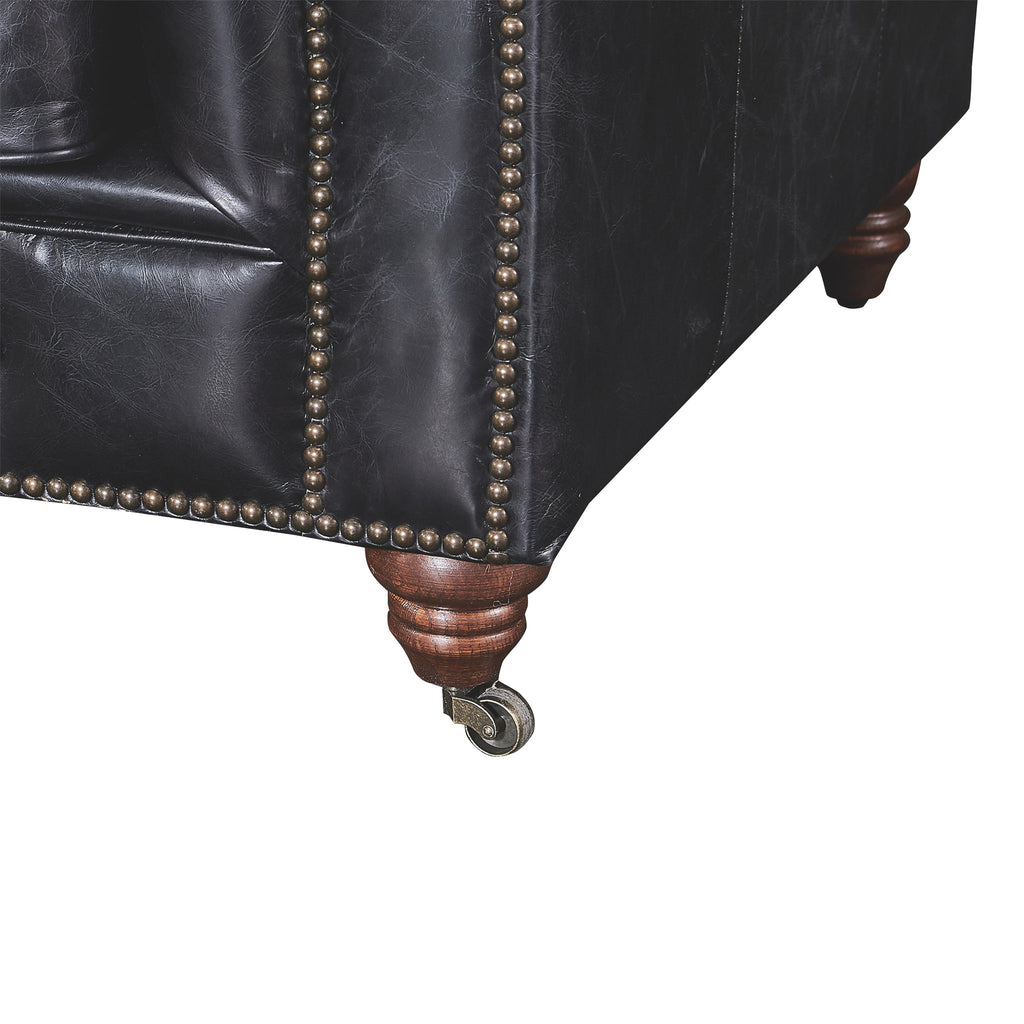 Century Chesterfield Arm Chair - Slate Leather