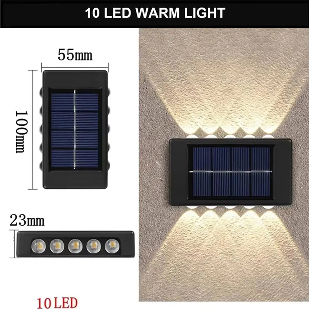 Solar Wall Lamp Outdoor Warm Light