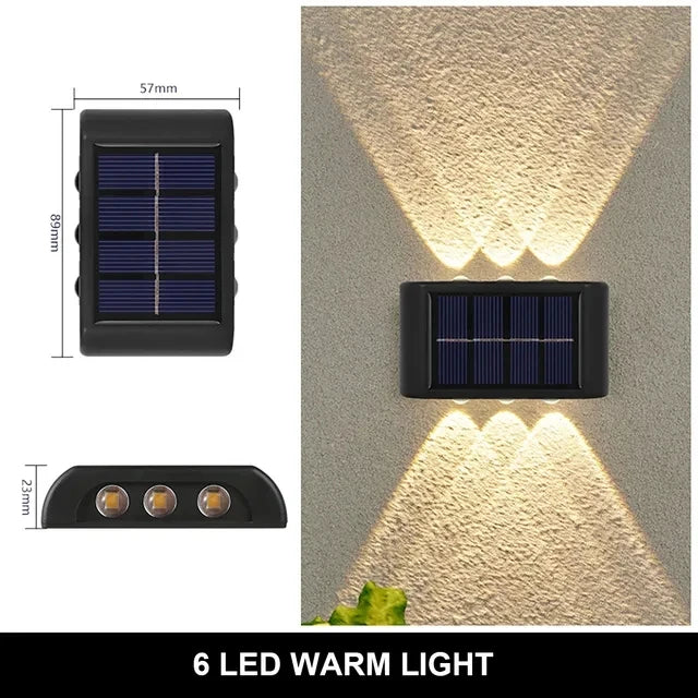 Solar Wall Lamp Outdoor Warm Light