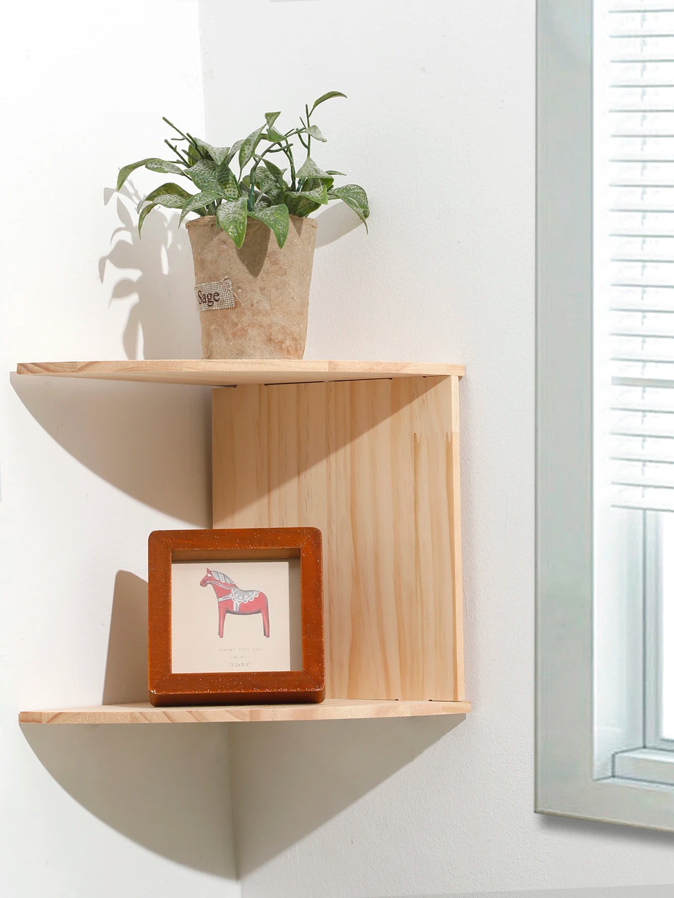 Wooden Corner Shelf