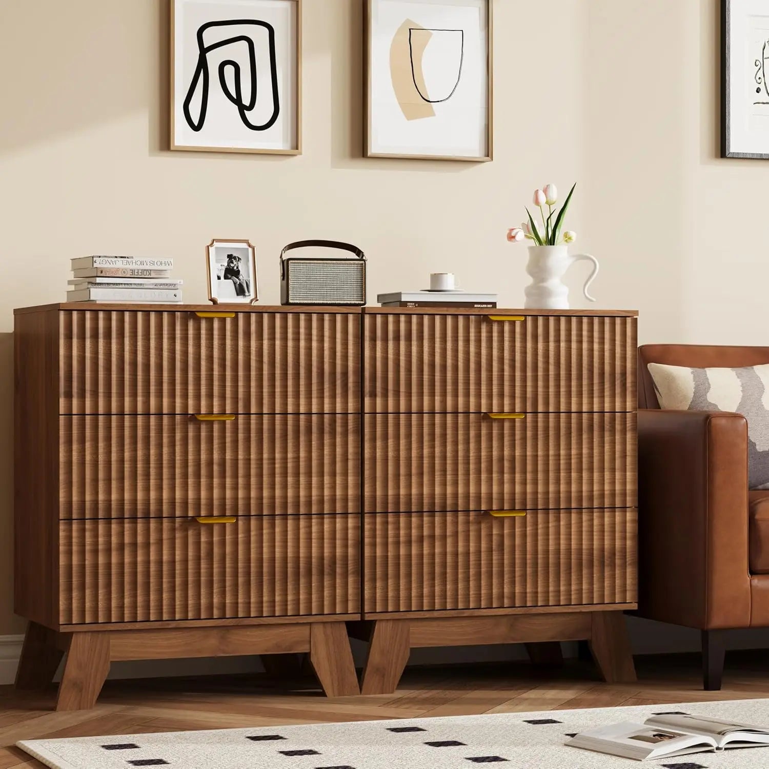 Fluted Nightstand Set
