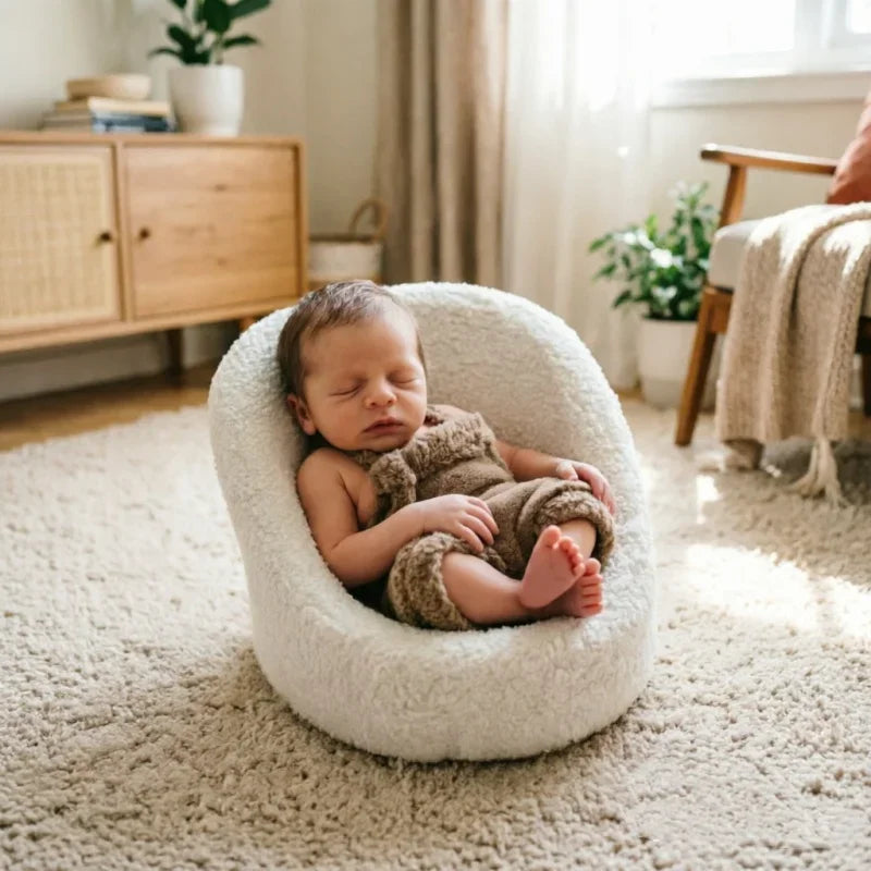 Plush Upholstered Posing Seat Prop