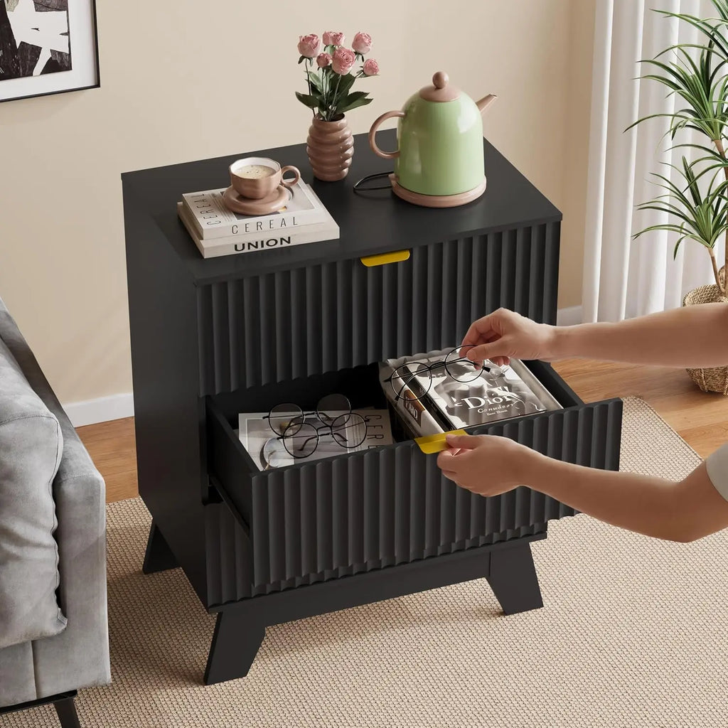 Fluted Nightstand Set