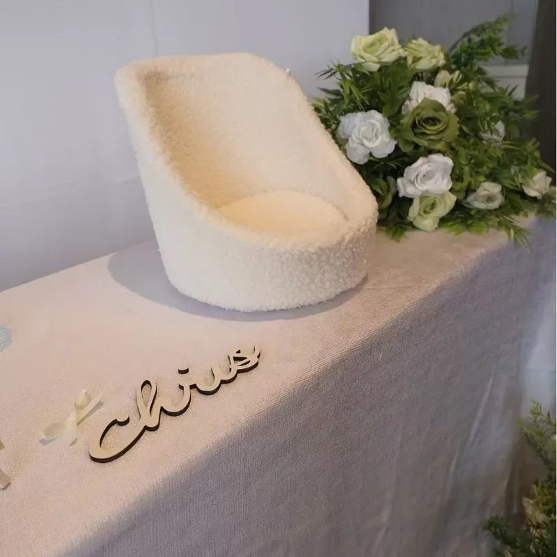 Plush Upholstered Posing Seat Prop
