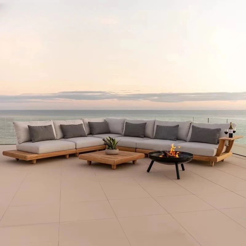Stylish Outdoor Waterproof Teak Sofa Set