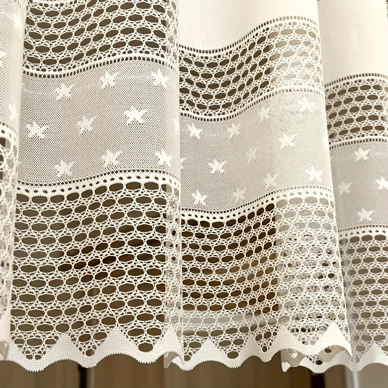 1pc Beige Lace Short Curtians