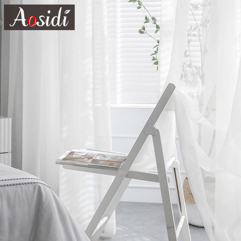 Hall White Tulle Sheer Curtains