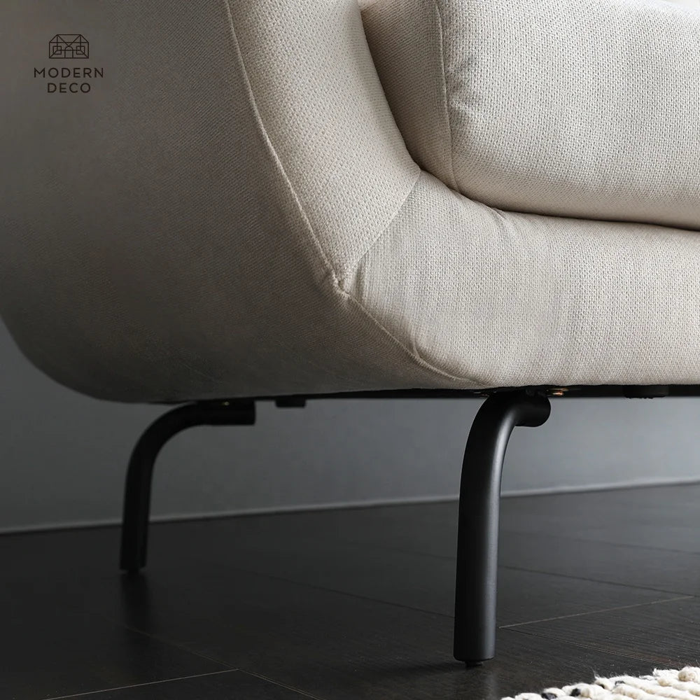 White Living Room 2 Seater Modern Nordic Scandinavian Upholstery