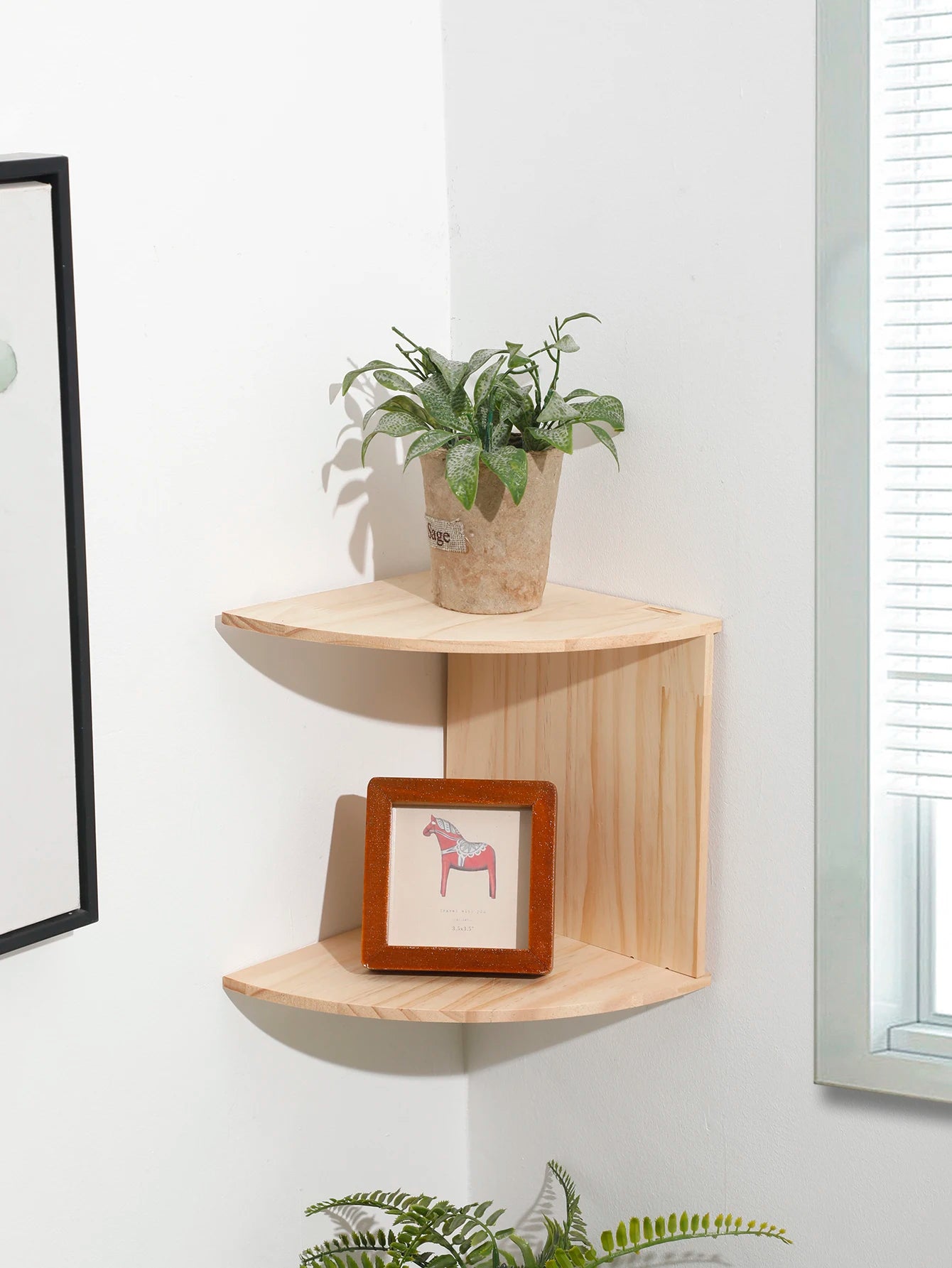 Wooden Corner Shelf