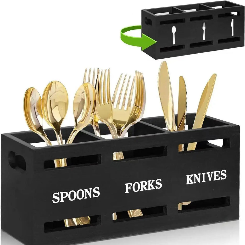 Wooden Utensil Holder Organizer