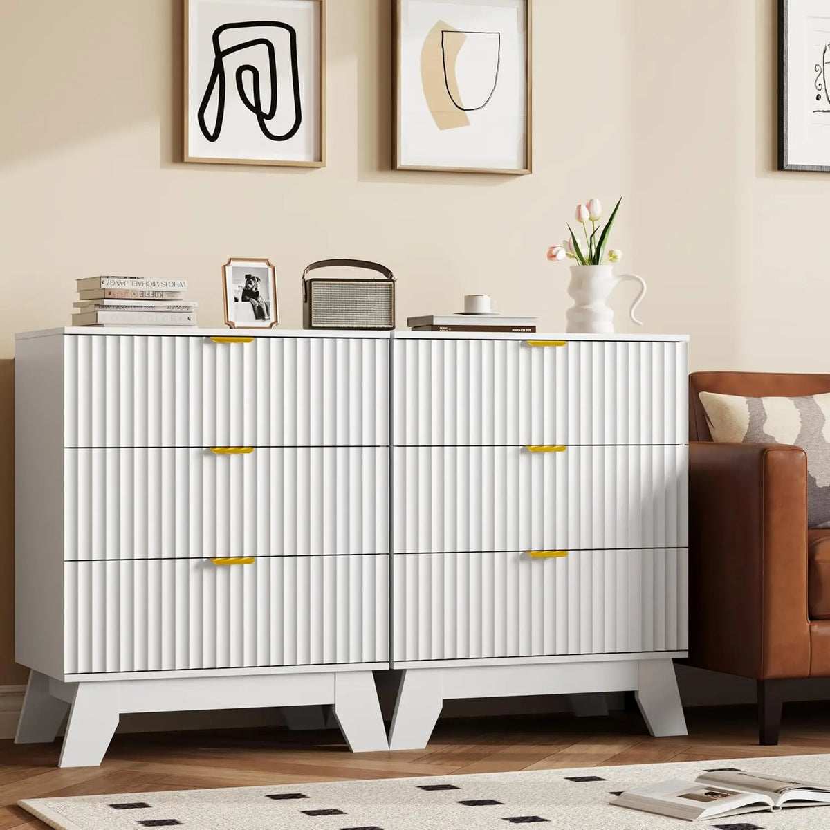 Fluted Nightstand Set