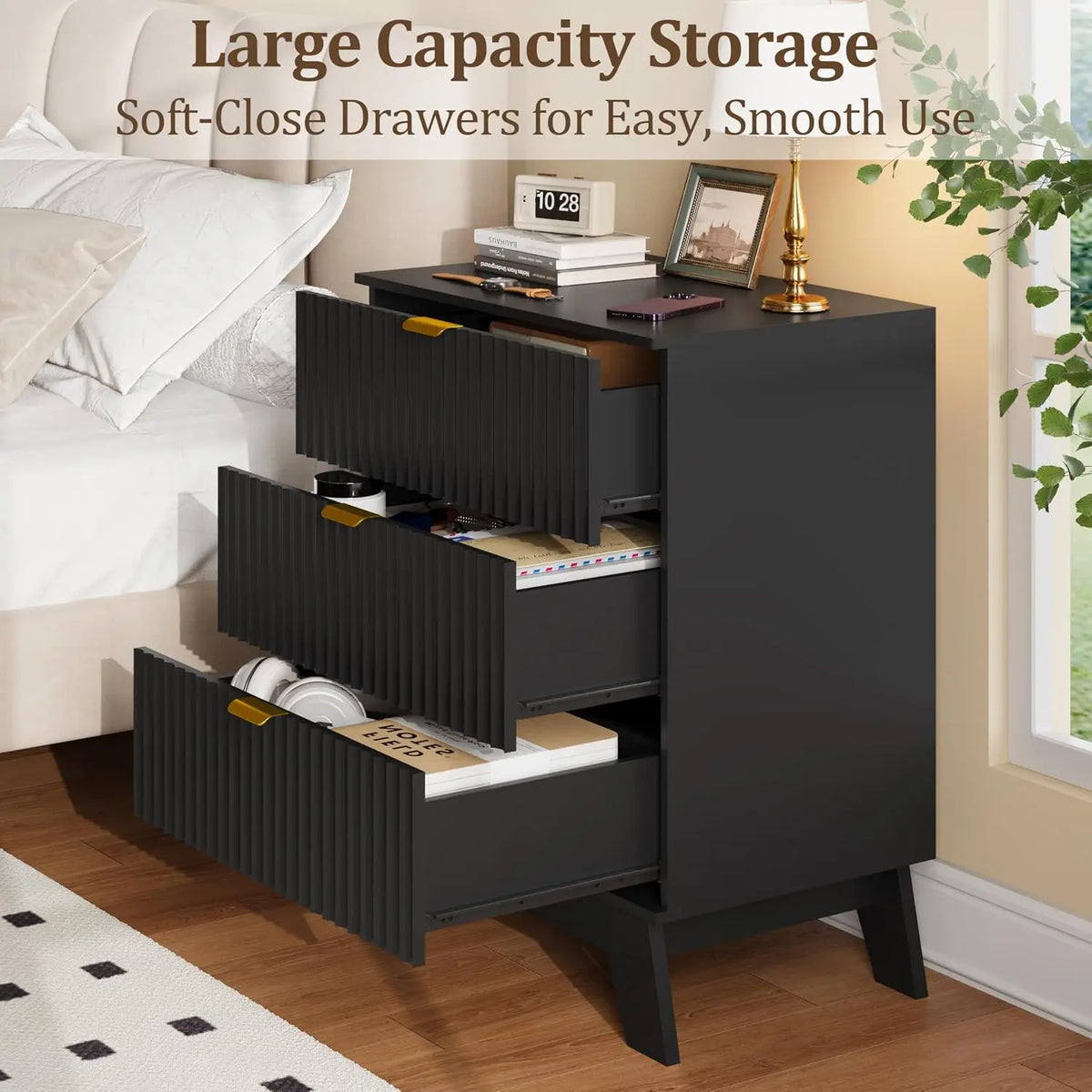Fluted Nightstand Set