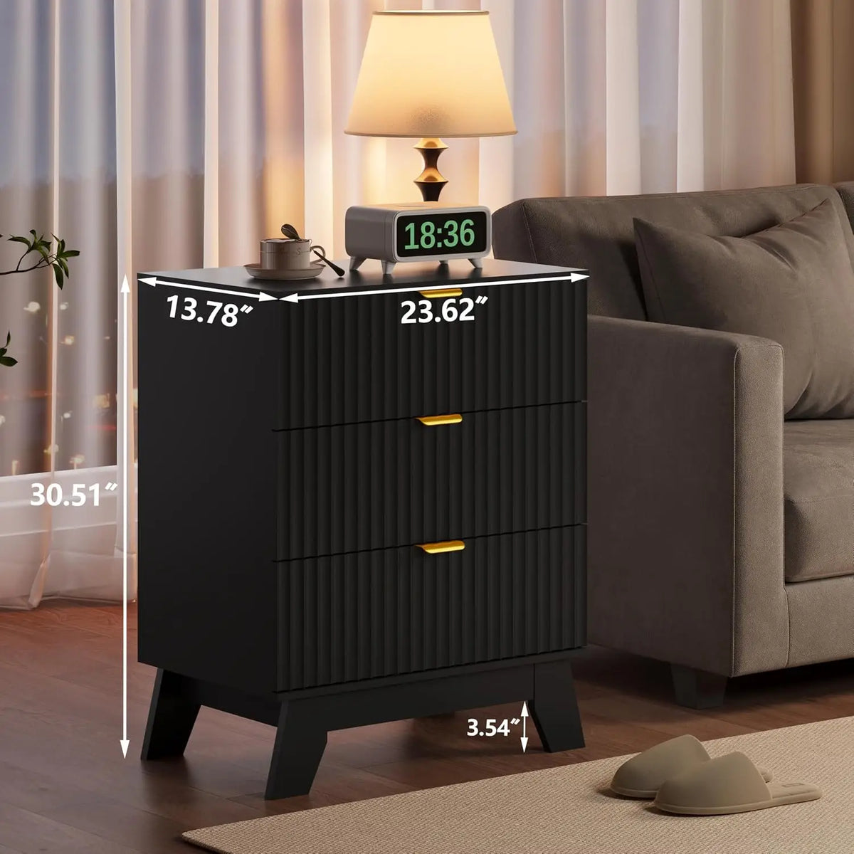 Fluted Nightstand Set