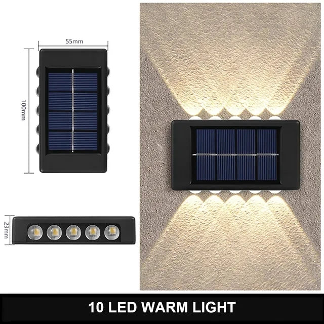 Solar Wall Lamp Outdoor Warm Light