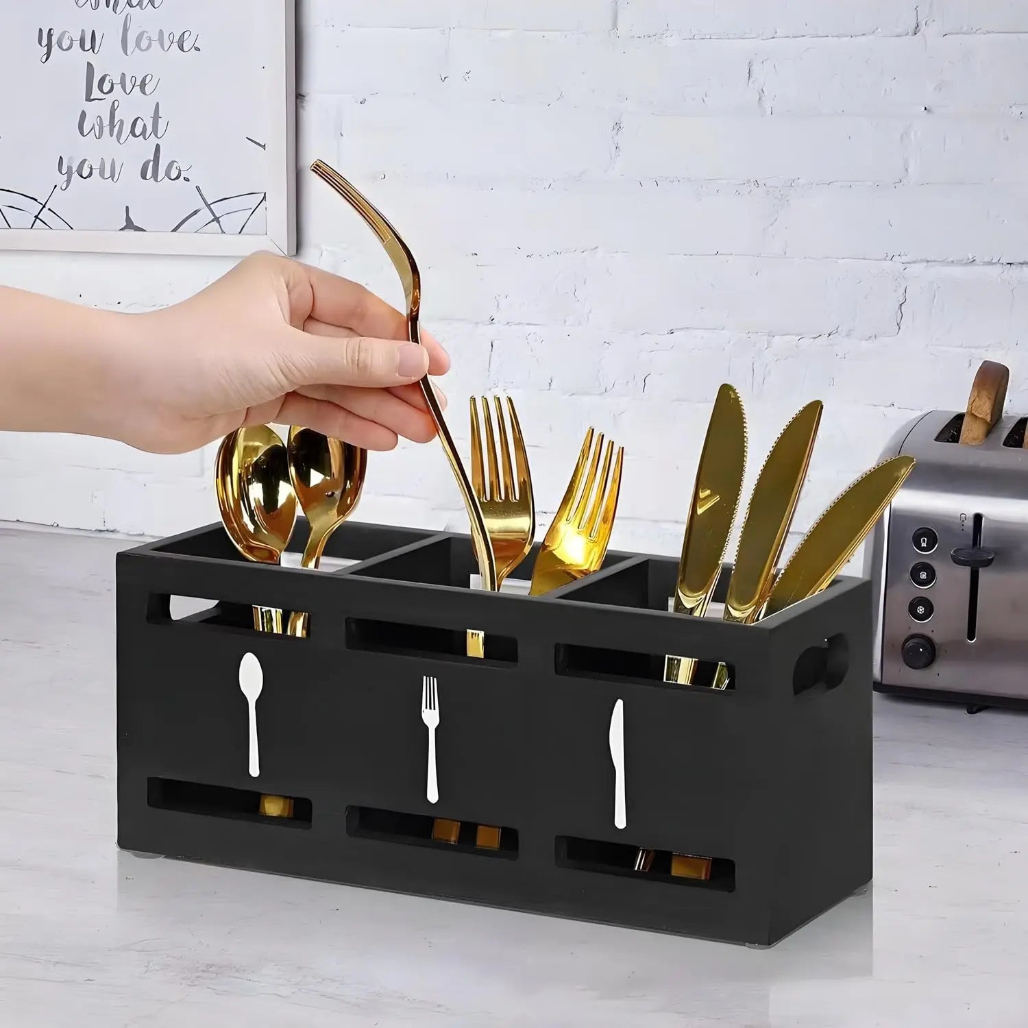 Wooden Utensil Holder Organizer