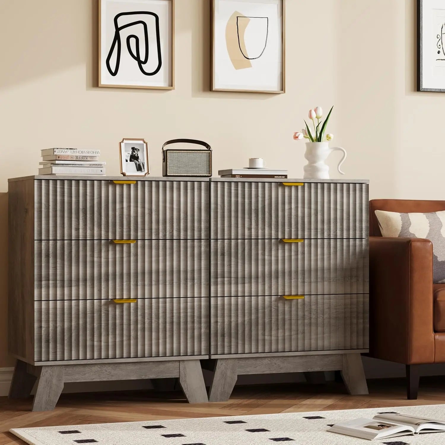 Fluted Nightstand Set