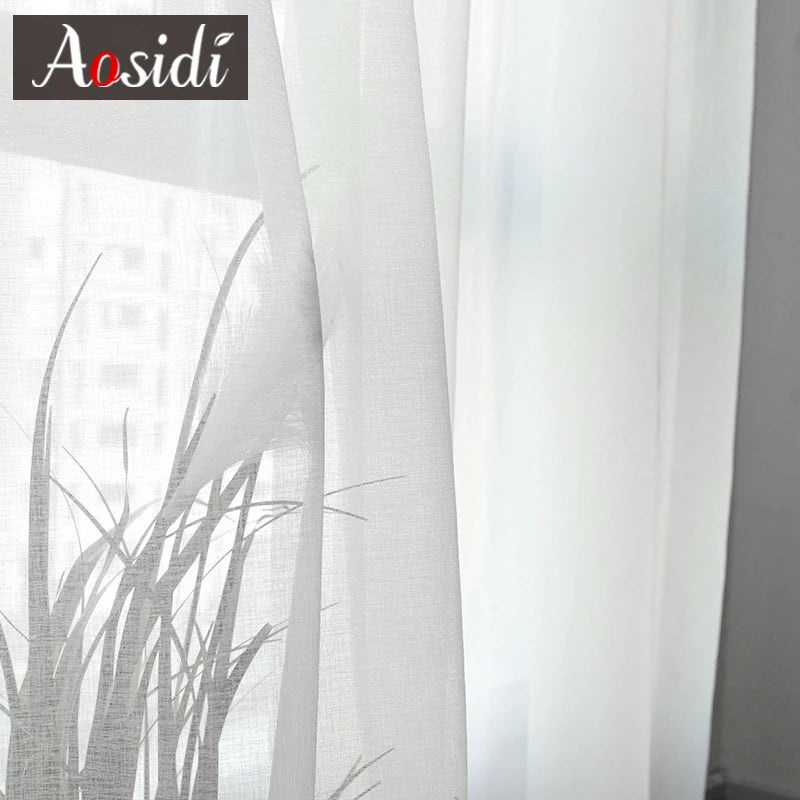 Hall White Tulle Sheer Curtains