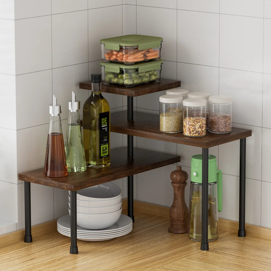 3 Tier Moveable Corner Shelf Organizer