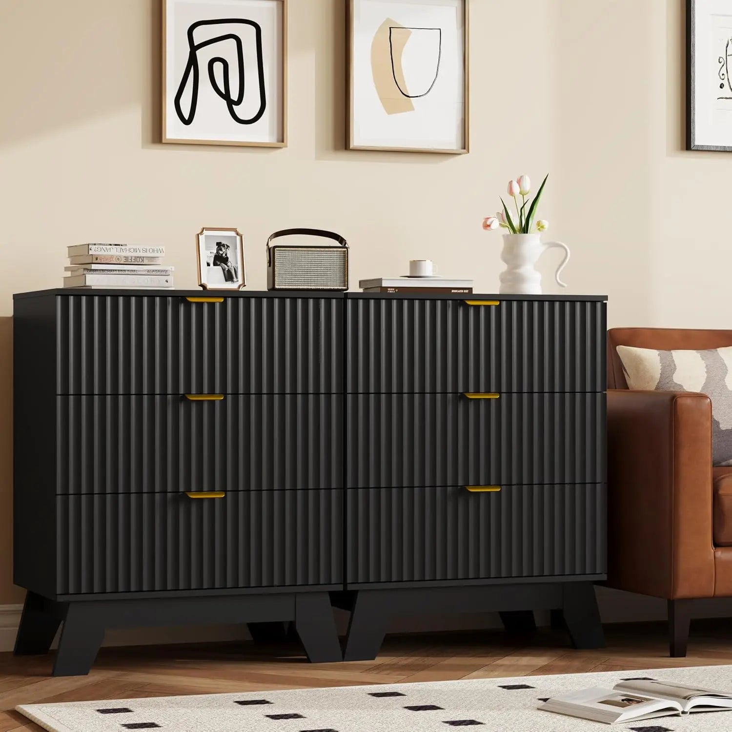 Fluted Nightstand Set