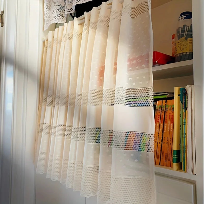 1pc Beige Lace Short Curtians