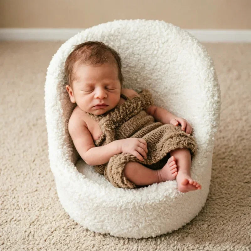 Plush Upholstered Posing Seat Prop