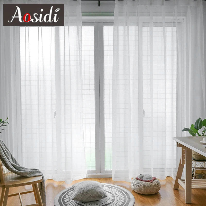 Hall White Tulle Sheer Curtains