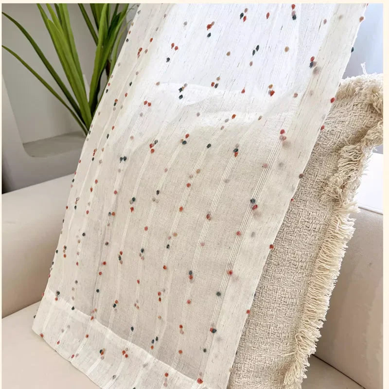 Modern rainbow beans linen curtains
