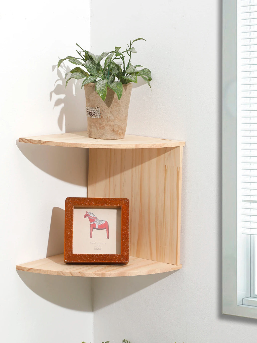 Wooden Corner Shelf