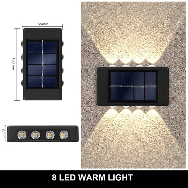 Solar Wall Lamp Outdoor Warm Light