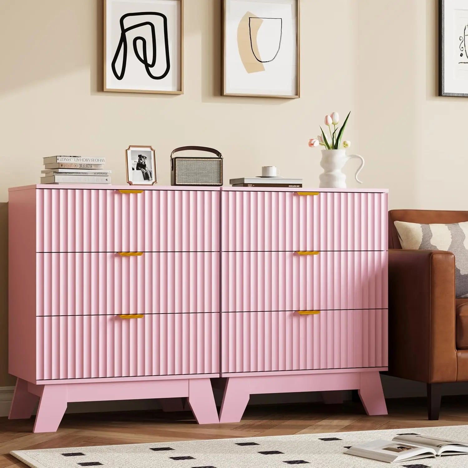 Fluted Nightstand Set