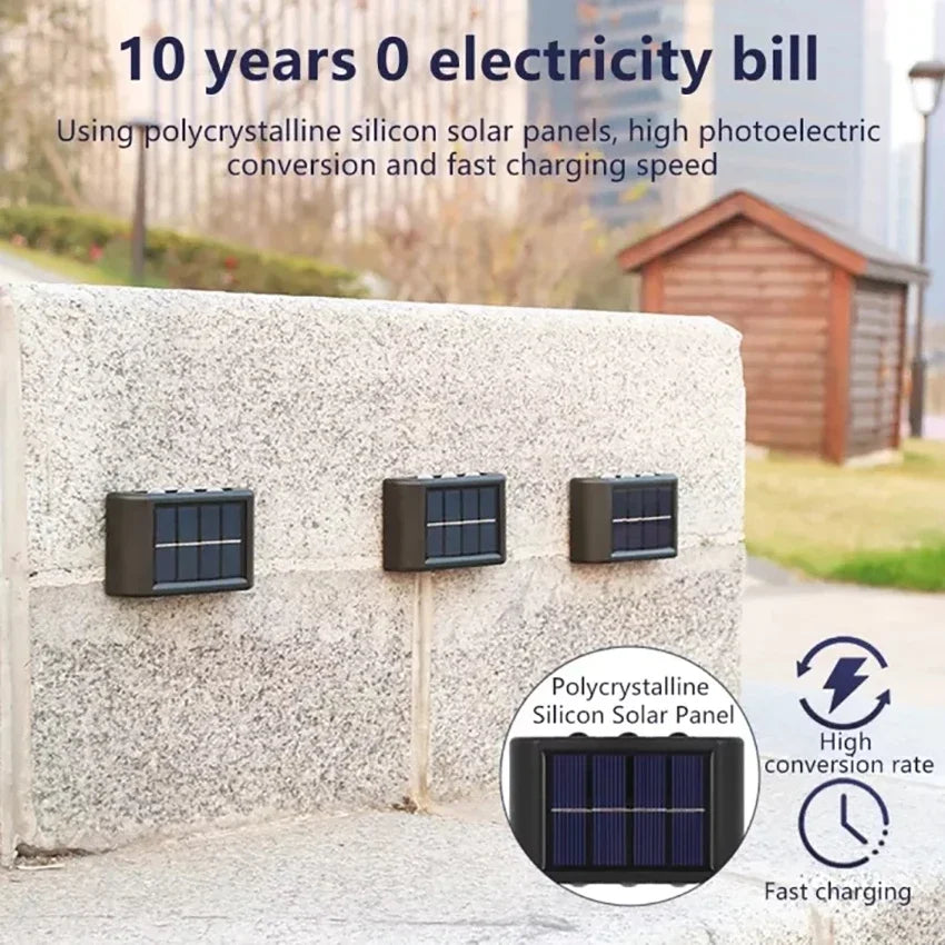 Solar Wall Lamp Outdoor Warm Light