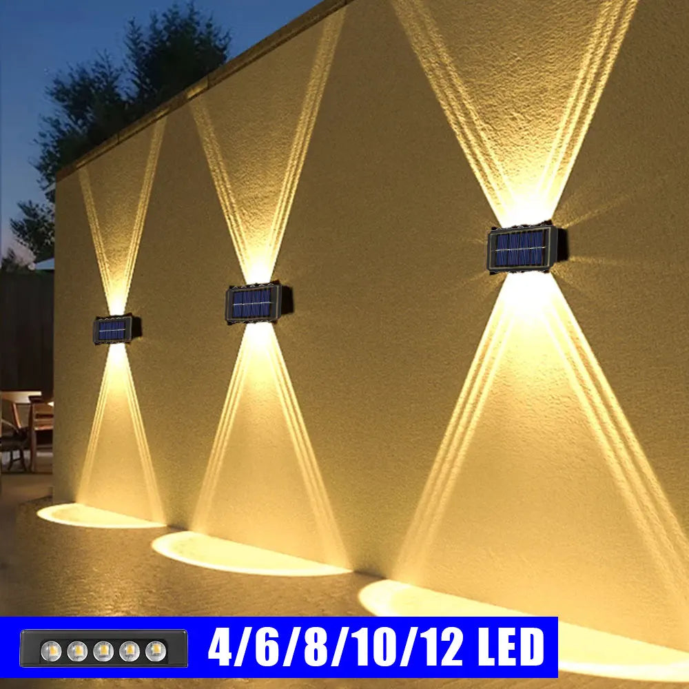 Solar Wall Lamp Outdoor Warm Light