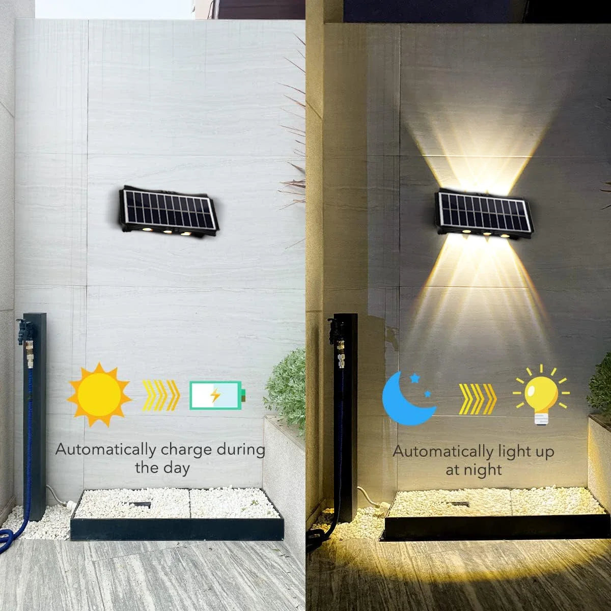 Solar Wall Lamp Outdoor Warm Light