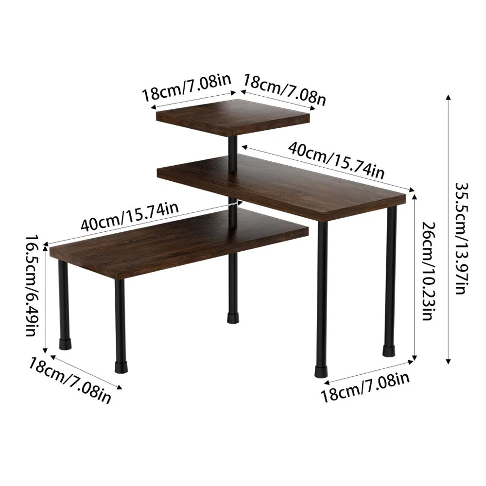 3 Tier Moveable Corner Shelf Organizer