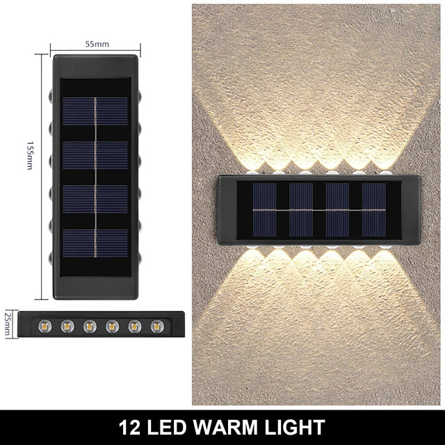 Solar Wall Lamp Outdoor Warm Light