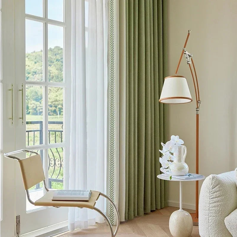 Japanese Minimalism Luxury Chenille Curtians