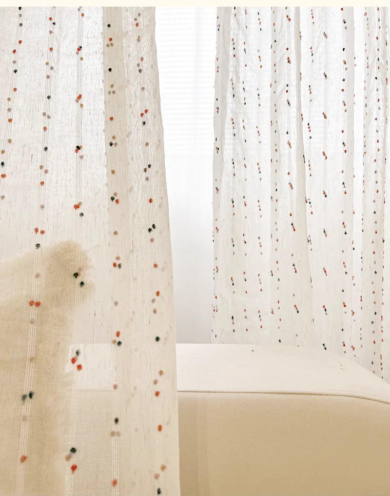 Modern rainbow beans linen curtains
