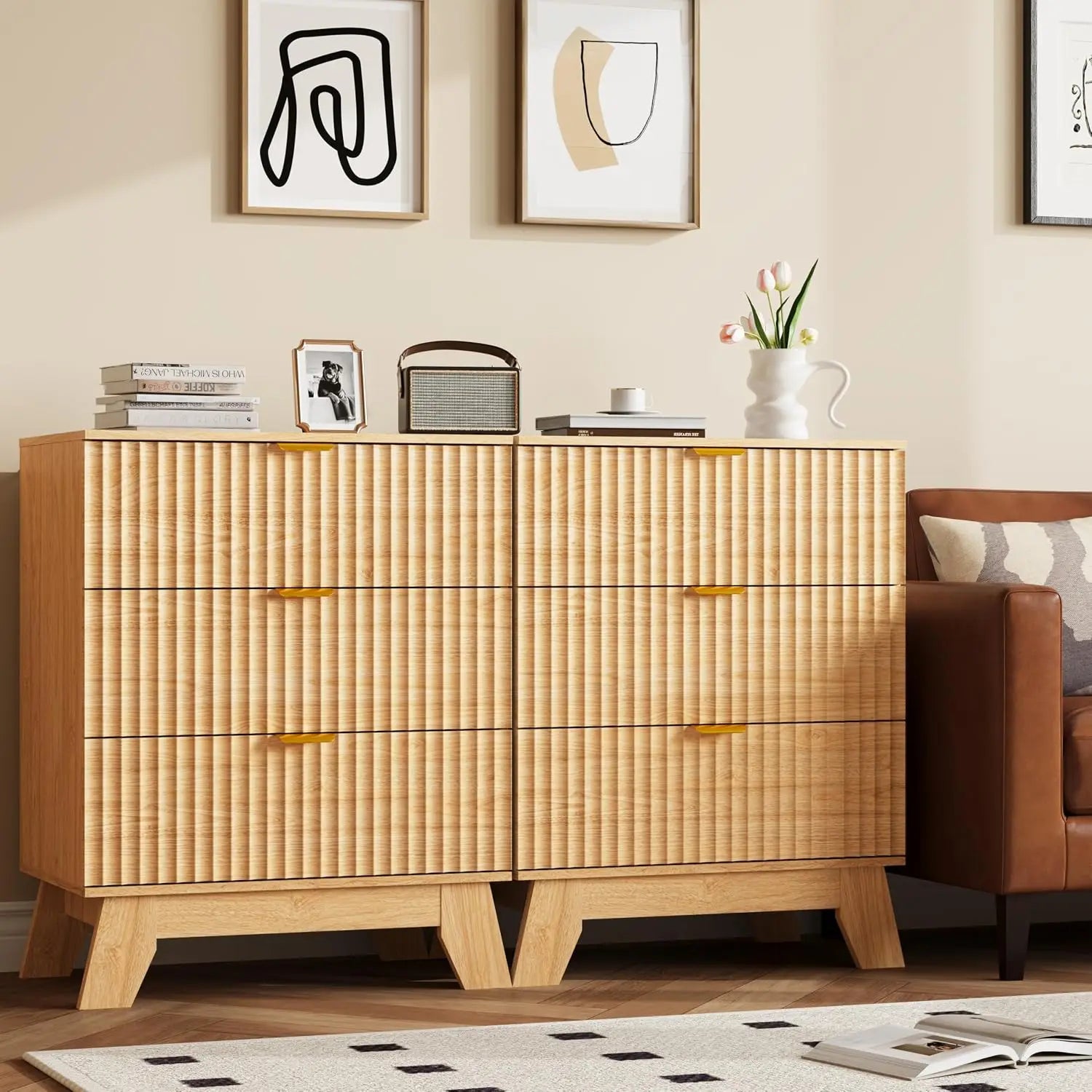 Fluted Nightstand Set