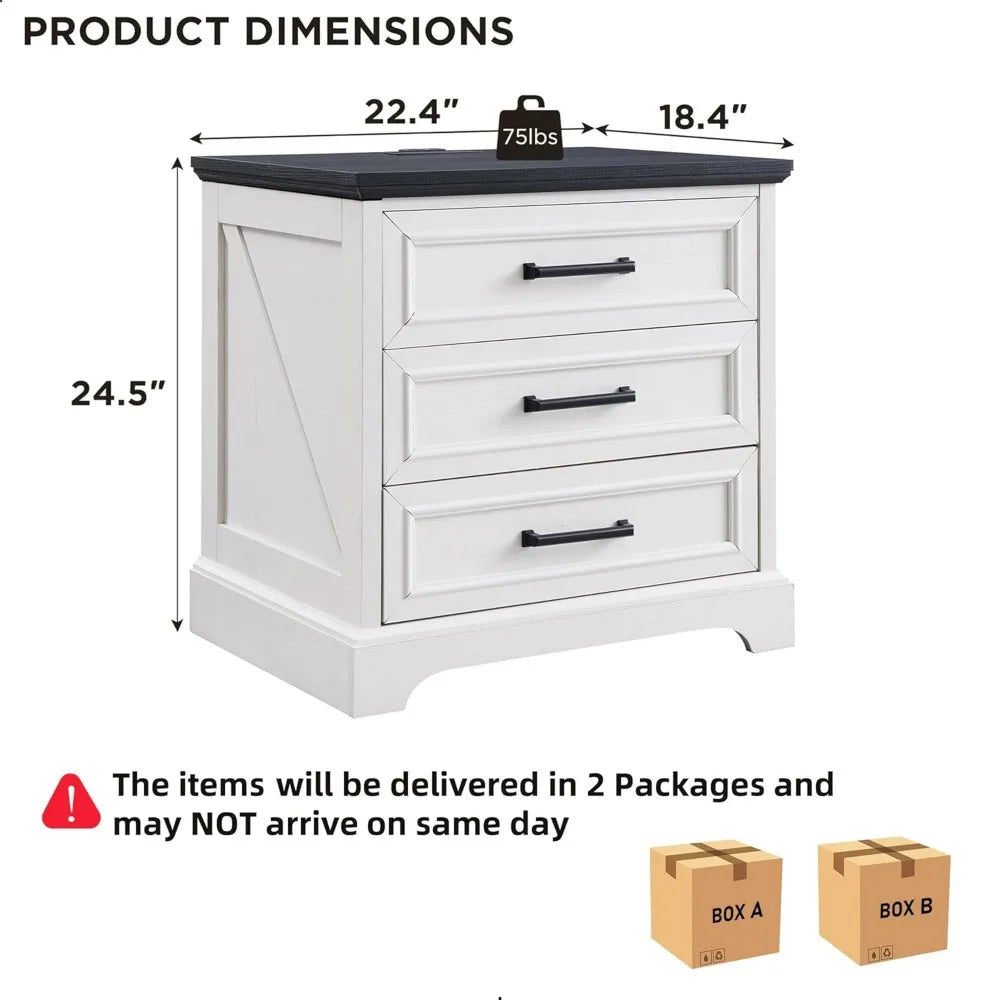 Farmhouse Nightstands Set