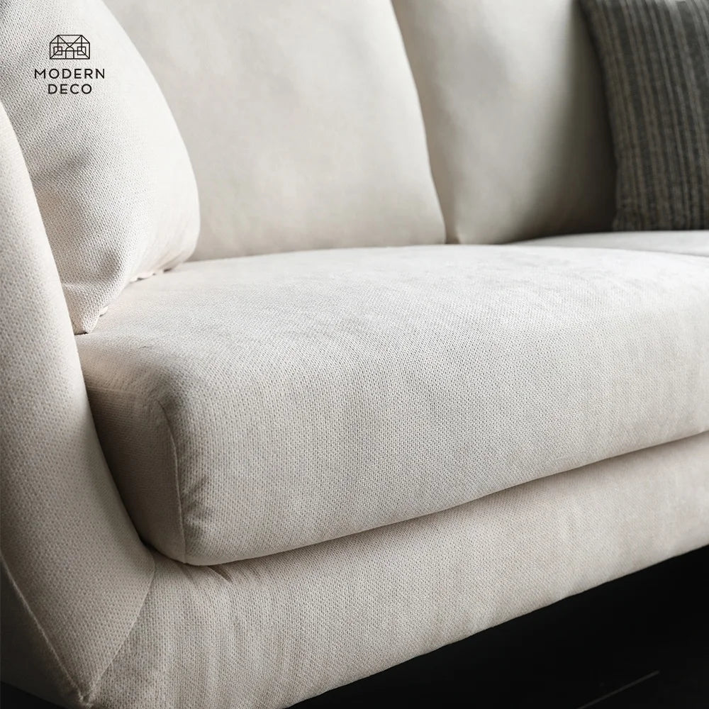 White Living Room 2 Seater Modern Nordic Scandinavian Upholstery
