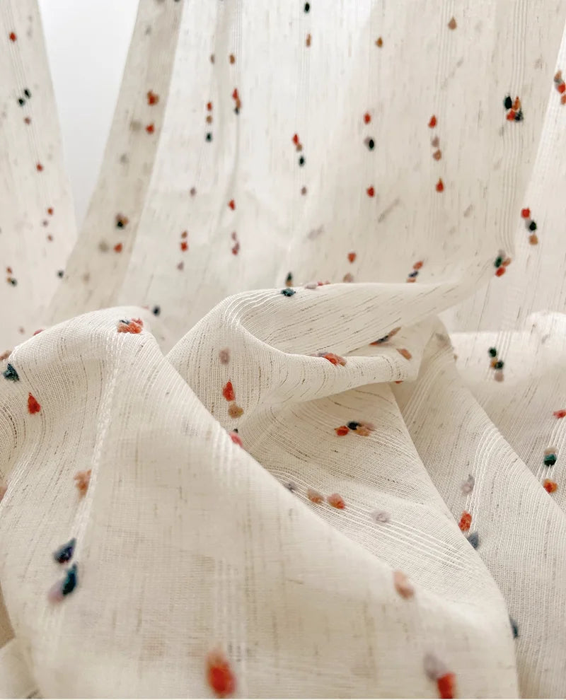 Modern rainbow beans linen curtains