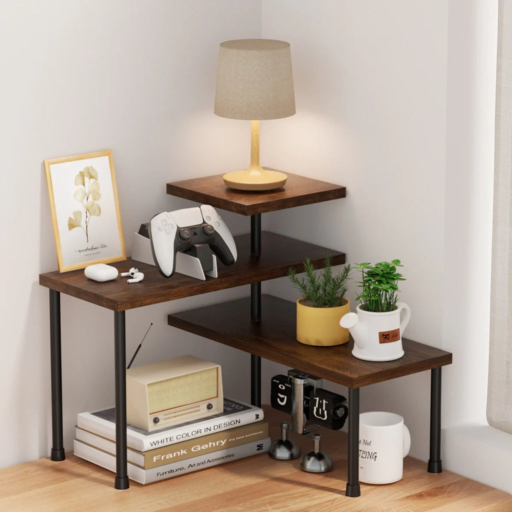 3 Tier Moveable Corner Shelf Organizer